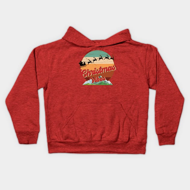 Christmas Vibes Vintage Kids Hoodie by Peach Lily Rainbow